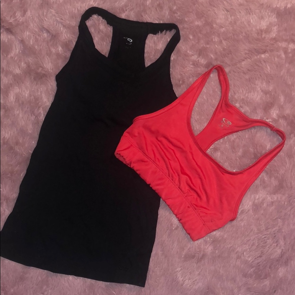 Workout tank top & sports bra